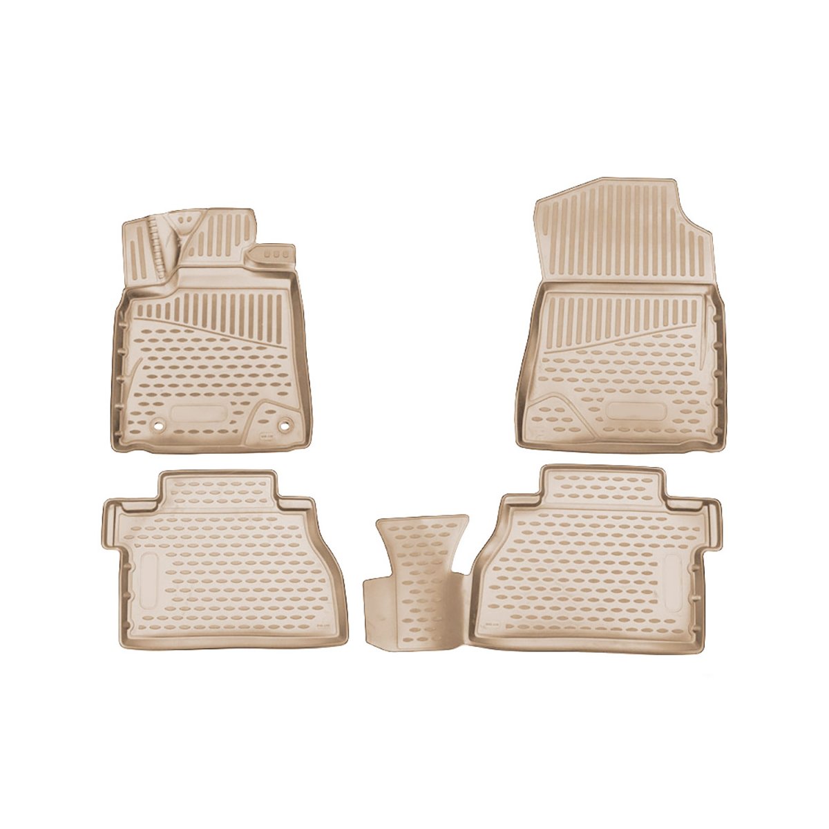 Toyota Tundra Floor Mats - Omac - Rubber TPE - Beige - 2014-2021